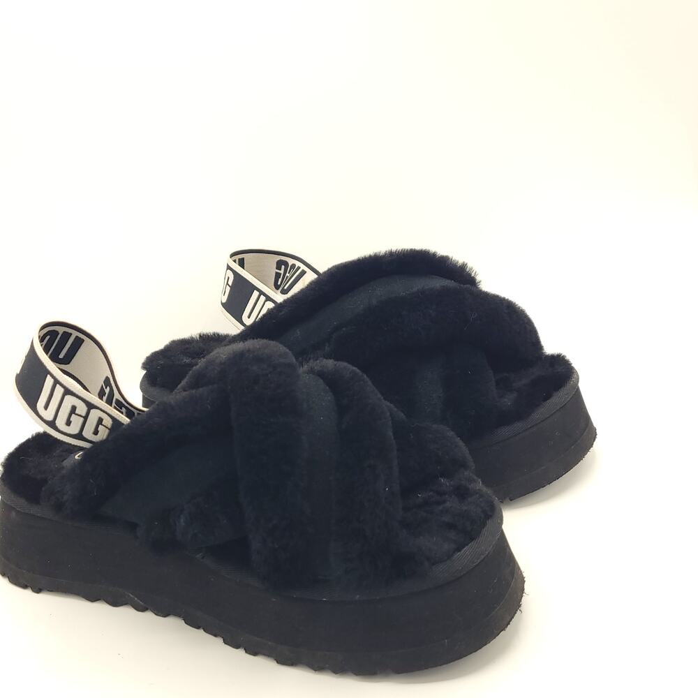 Ugg Disco Cross Platform Slide Slingback Slipper Sandal Black women's size 7 - Picture 3 of 9